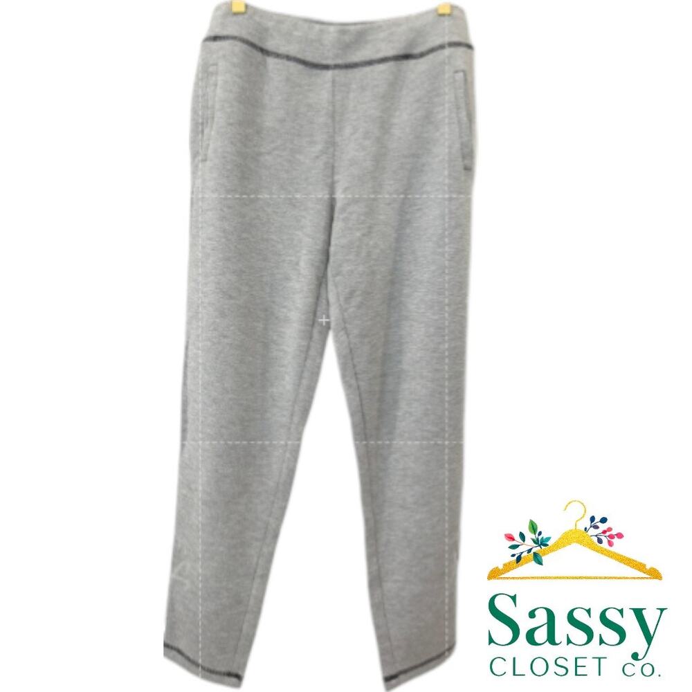 ✨ CHICO'S Zenergy Gray Knit Pants 0 US 4 6 Small Stitch Pocket EUC 🩶